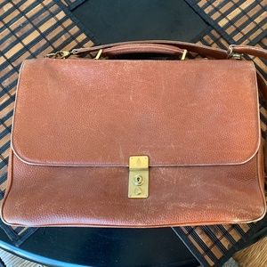 Mark Cross Brown Leather Briefcase/Messenger Bag